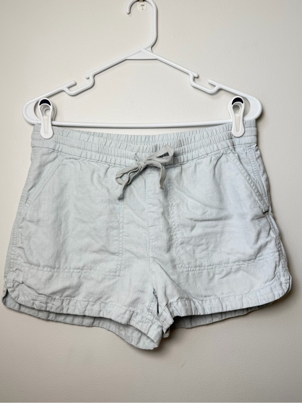 J. Crew Linen Shorts in Light Blue with Drawstring Size Small